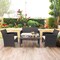 Costway 8PCS Patio Rattan Furniture Set Cushioned Chair Sofa Coffee Table White\Navy\Turquoise\Red